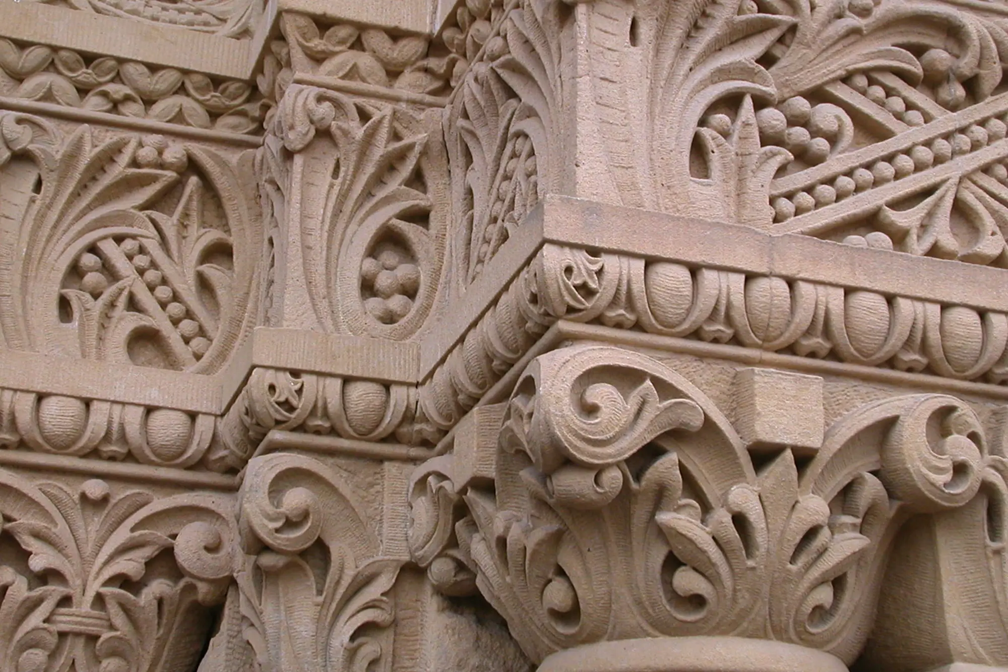 Close up of architectural detail of columns